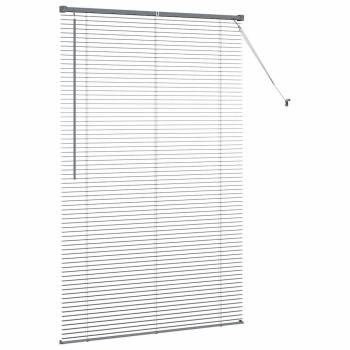 Fenster Jalousie mit Vorhängen Sonstiges Dunkelgrau 80 x 130 cm Aluminium