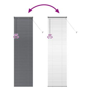 Fenster Jalousie mit Vorhängen Sonstiges Dunkelgrau 60 x 220 cm Aluminium