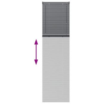 Fenster Jalousie mit Vorhängen Sonstiges Dunkelgrau 60 x 220 cm Aluminium