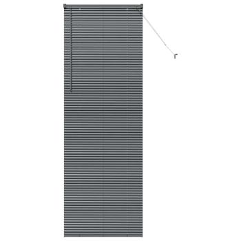 Fenster Jalousie mit Vorhängen Sonstiges Dunkelgrau 80 x 130 cm Aluminium