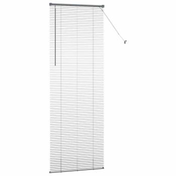 Fenster Jalousie mit Vorhängen Sonstiges Dunkelgrau 80 x 220 cm Aluminium