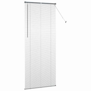 Fenster Jalousie mit Vorhängen Sonstiges Dunkelgrau 80 x 130 cm Aluminium