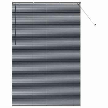 Fenster Jalousie mit Vorhängen Sonstiges Dunkelgrau 80 x 130 cm Aluminium