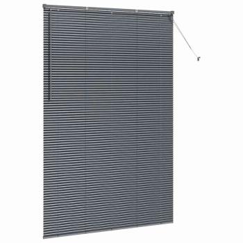 Fenster Jalousie mit Vorhängen Sonstiges Dunkelgrau 80 x 130 cm Aluminium
