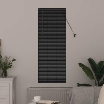 Fenster Jalousie mit Vorhängen Sonstiges Schwarz 80 x 130 cm Aluminium