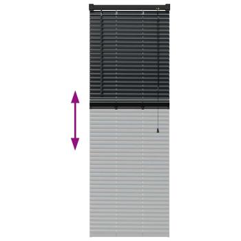 Fenster Jalousie mit Vorhängen Sonstiges Schwarz 80 x 130 cm Aluminium