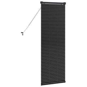 Fenster Jalousie mit Vorhängen Sonstiges Schwarz 80 x 130 cm Aluminium