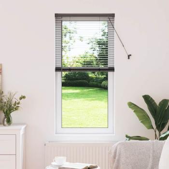 ARDEBO.de - Fenster Jalousie mit Vorhängen Sonstiges Schwarz 80 x 130 cm Aluminium