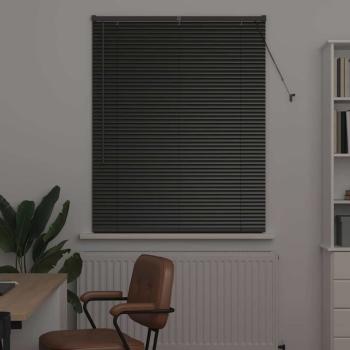 Fenster Jalousie mit Vorhängen Sonstiges Schwarz 105 x 130 cm Aluminium