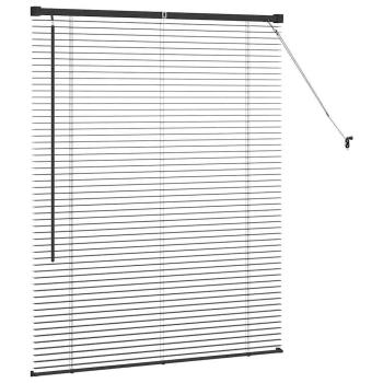 Fenster Jalousie mit Vorhängen Sonstiges Schwarz 105 x 130 cm Aluminium