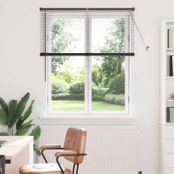ARDEBO.de - Fenster Jalousie mit Vorhängen Sonstiges Schwarz 80 x 130 cm Aluminium
