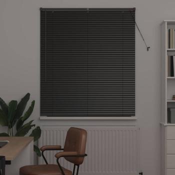 Fenster Jalousie mit Vorhängen Sonstiges Schwarz 80 x 130 cm Aluminium