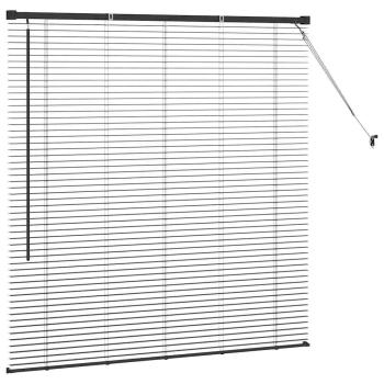 Fenster Jalousie mit Vorhängen Sonstiges Schwarz 130 x 130 cm Aluminium