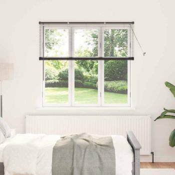 ARDEBO.de - Fenster Jalousie mit Vorhängen Sonstiges Schwarz 80 x 130 cm Aluminium