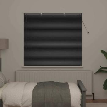 Fenster Jalousie mit Vorhängen Sonstiges Schwarz 80 x 130 cm Aluminium