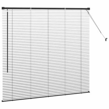 Fenster Jalousie mit Vorhängen Sonstiges Schwarz 80 x 130 cm Aluminium