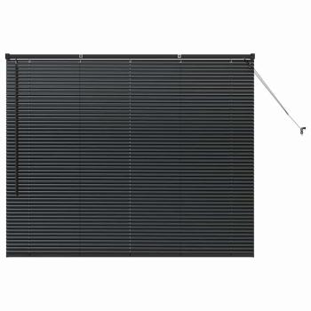 Fenster Jalousie mit Vorhängen Sonstiges Schwarz 80 x 130 cm Aluminium