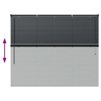 Fenster Jalousie mit Vorhängen Sonstiges Schwarz 80 x 130 cm Aluminium