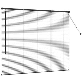 Fenster Jalousie mit Vorhängen Sonstiges Schwarz 80 x 130 cm Aluminium