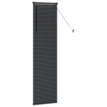 Fenster Jalousie mit Vorhängen Sonstiges Schwarz 80 x 130 cm Aluminium