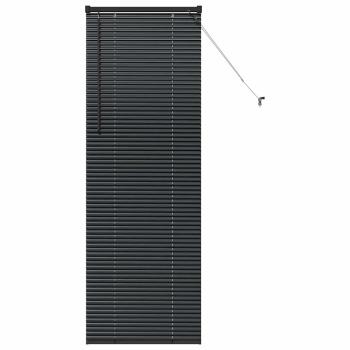 Fenster Jalousie mit Vorhängen Sonstiges Schwarz 80 x 130 cm Aluminium