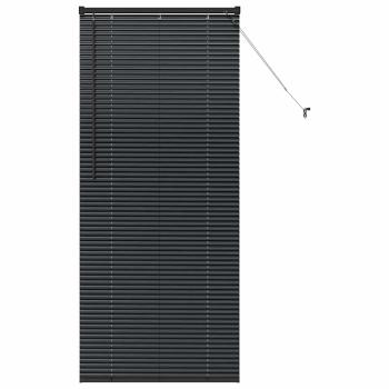 Fenster Jalousie mit Vorhängen Sonstiges Schwarz 80 x 130 cm Aluminium