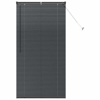Fenster Jalousie mit Vorhängen Sonstiges Schwarz 85 x 175 cm Aluminium