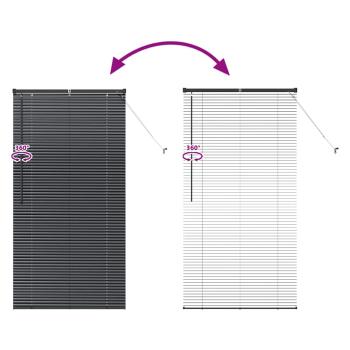 Fenster Jalousie mit Vorhängen Sonstiges Schwarz 85 x 175 cm Aluminium