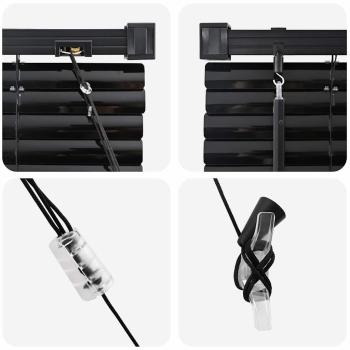 Fenster Jalousie mit Vorhängen Sonstiges Schwarz 85 x 175 cm Aluminium