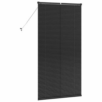 Fenster Jalousie mit Vorhängen Sonstiges Schwarz 80 x 130 cm Aluminium