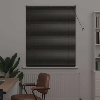 Fenster Jalousie mit Vorhängen Sonstiges Schwarz 100 x 175 cm Aluminium