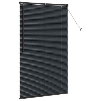 Fenster Jalousie mit Vorhängen Sonstiges Schwarz 100 x 175 cm Aluminium