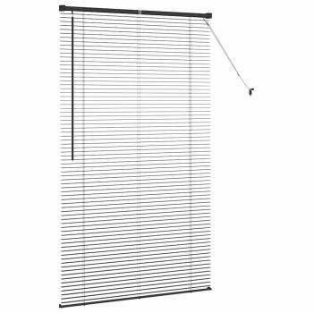 Fenster Jalousie mit Vorhängen Sonstiges Schwarz 100 x 175 cm Aluminium