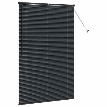 Fenster Jalousie mit Vorhängen Sonstiges Schwarz 80 x 130 cm Aluminium
