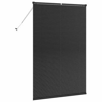 Fenster Jalousie mit Vorhängen Sonstiges Schwarz 80 x 130 cm Aluminium