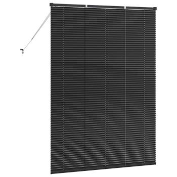 Fenster Jalousie mit Vorhängen Sonstiges Schwarz 125 x 175 cm Aluminium
