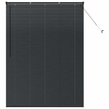 Fenster Jalousie mit Vorhängen Sonstiges Schwarz 80 x 130 cm Aluminium