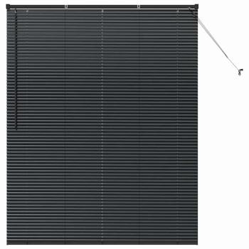 Fenster Jalousie mit Vorhängen Sonstiges Schwarz 80 x 130 cm Aluminium