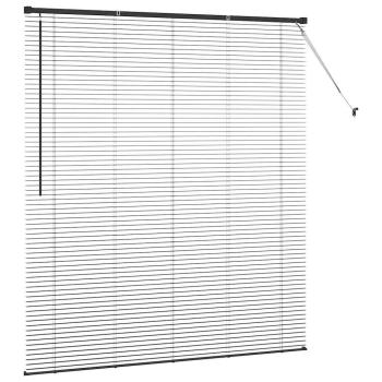 Fenster Jalousie mit Vorhängen Sonstiges Schwarz 160 x 175 cm Aluminium