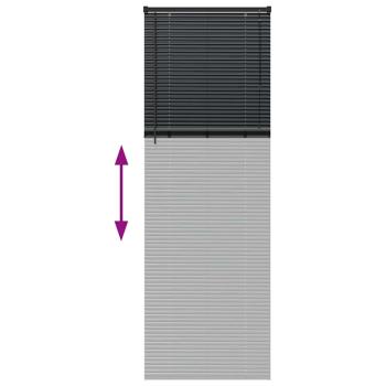 Fenster Jalousie mit Vorhängen Sonstiges Schwarz 80 x 130 cm Aluminium