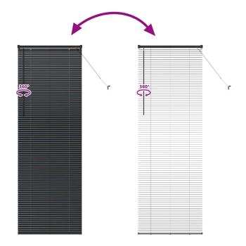 Fenster Jalousie mit Vorhängen Sonstiges Schwarz 80 x 220 cm Aluminium
