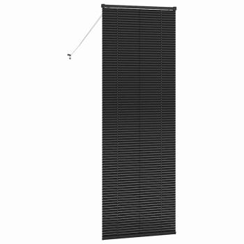 Fenster Jalousie mit Vorhängen Sonstiges Schwarz 80 x 220 cm Aluminium