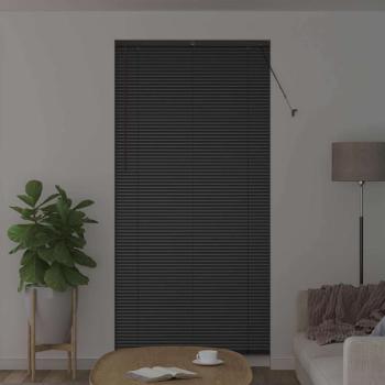 Fenster Jalousie mit Vorhängen Sonstiges Schwarz 80 x 130 cm Aluminium