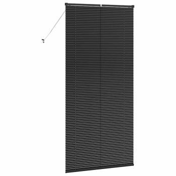 Fenster Jalousie mit Vorhängen Sonstiges Schwarz 80 x 130 cm Aluminium