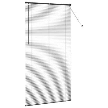 Fenster Jalousie mit Vorhängen Sonstiges Schwarz 120 x 220 cm Aluminium