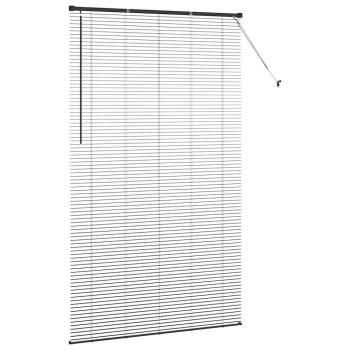 Fenster Jalousie mit Vorhängen Sonstiges Schwarz 80 x 130 cm Aluminium