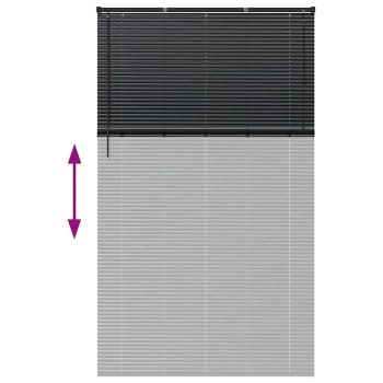 Fenster Jalousie mit Vorhängen Sonstiges Schwarz 135 x 220 cm Aluminium