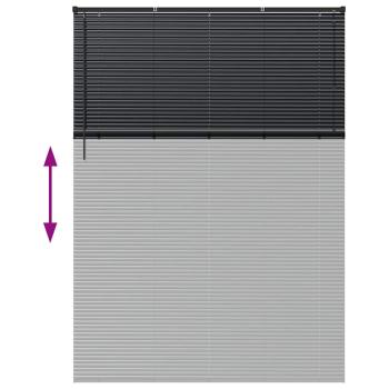 Fenster Jalousie mit Vorhängen Sonstiges Schwarz 160 x 220 cm Aluminium