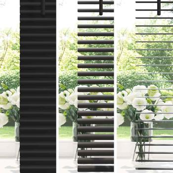 Fenster Jalousie mit Vorhängen Sonstiges Schwarz 160 x 220 cm Aluminium