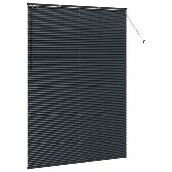 Fenster Jalousie mit Vorhängen Sonstiges Schwarz 160 x 220 cm Aluminium